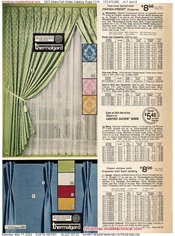 1973 Sears Fall Winter Catalog, Page 1114