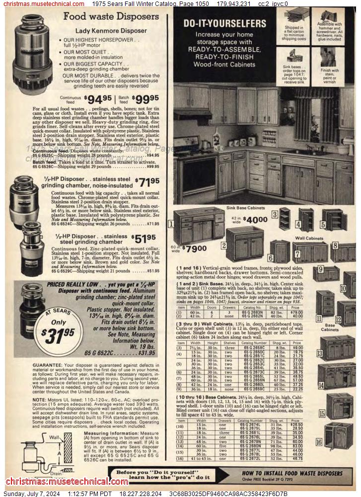 1975 Sears Fall Winter Catalog, Page 1050