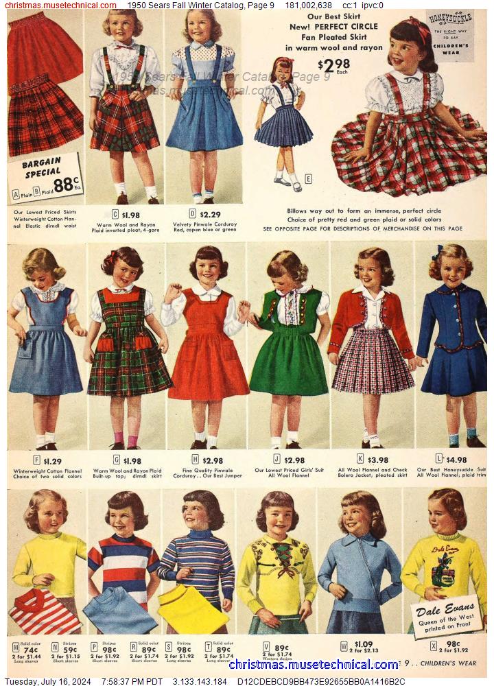 1950 Sears Fall Winter Catalog, Page 9