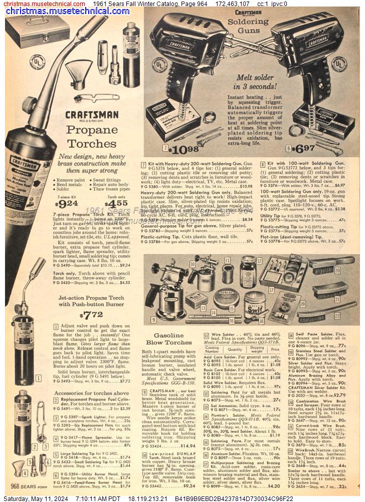 1961 Sears Fall Winter Catalog, Page 964