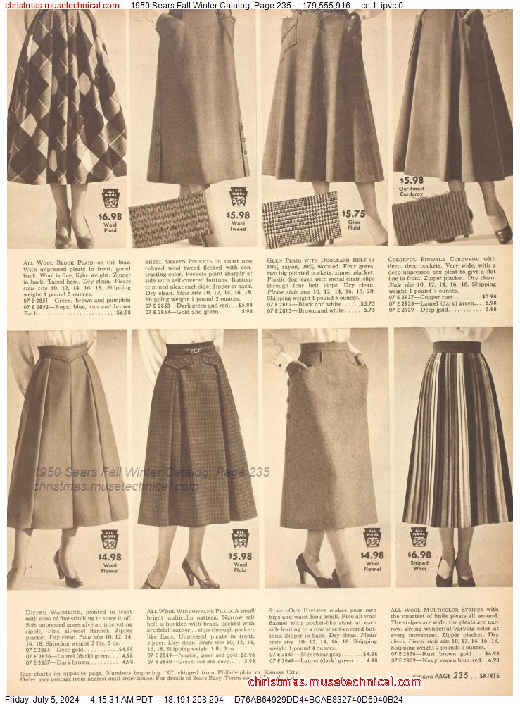 1950 Sears Fall Winter Catalog, Page 235