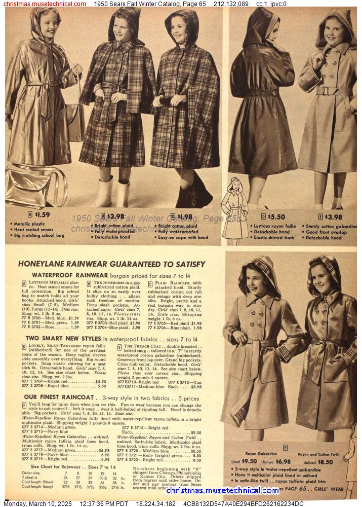 1950 Sears Fall Winter Catalog, Page 65