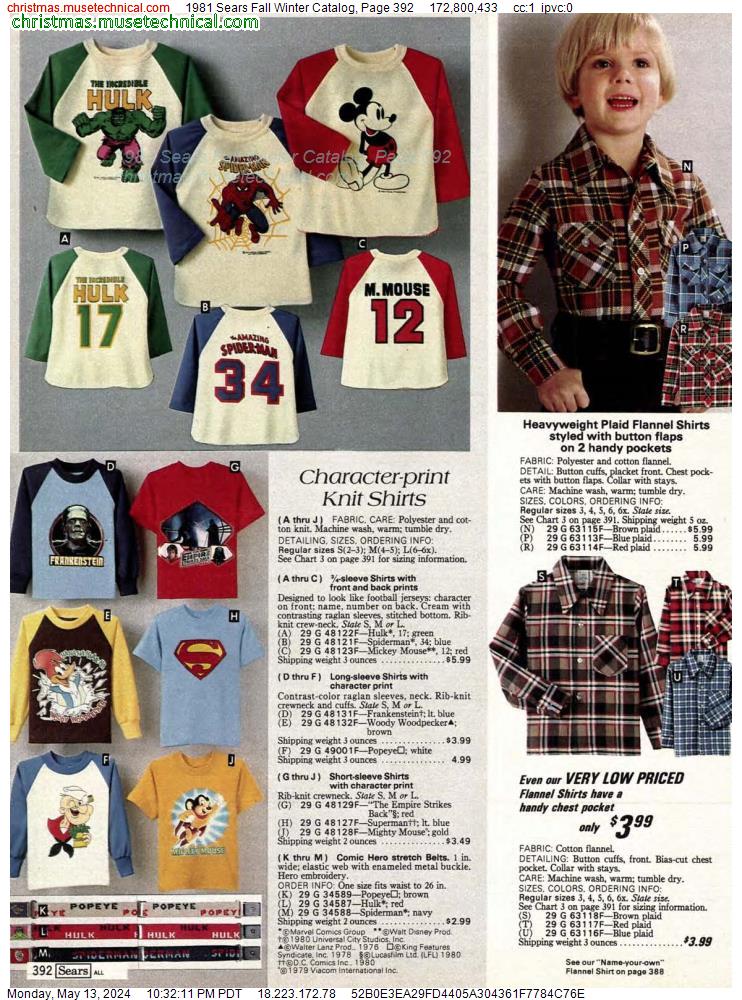 1981 Sears Fall Winter Catalog, Page 392