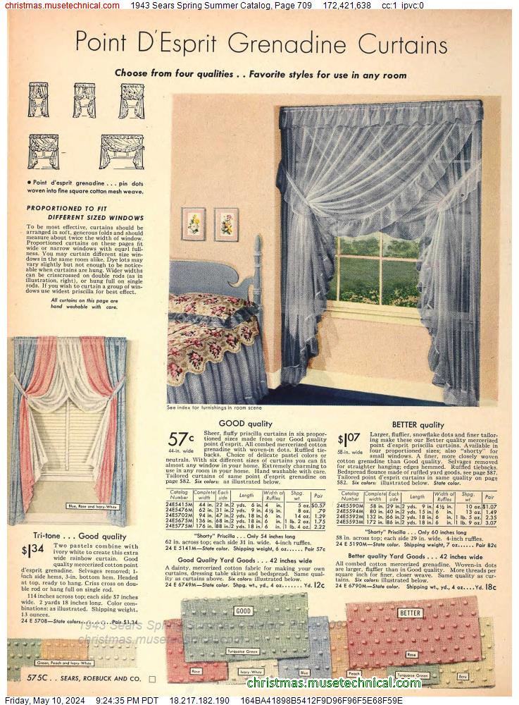 1943 Sears Spring Summer Catalog, Page 709