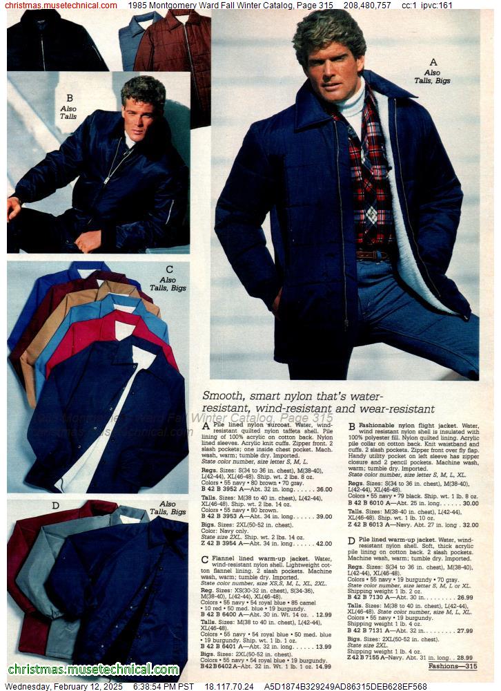 1985 Montgomery Ward Fall Winter Catalog, Page 315