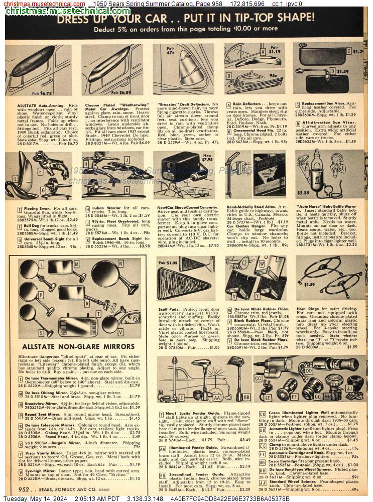 1950 Sears Spring Summer Catalog, Page 958