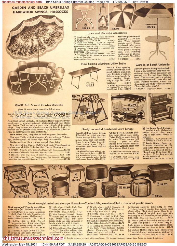 1956 Sears Spring Summer Catalog, Page 779