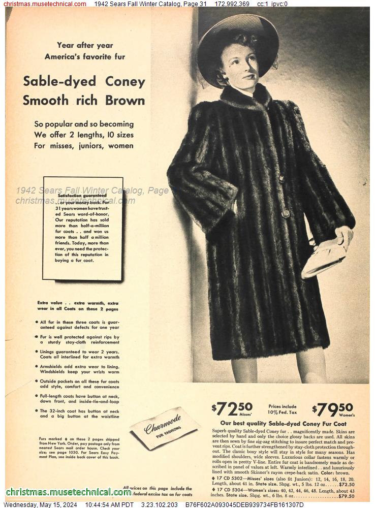 1942 Sears Fall Winter Catalog, Page 31