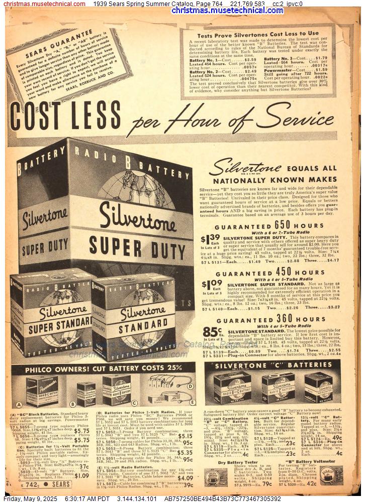 1939 Sears Spring Summer Catalog, Page 764