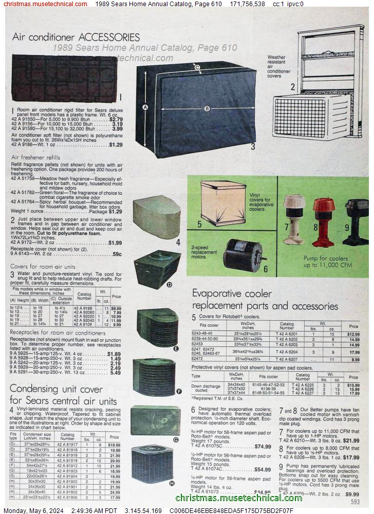 1989 Sears Home Annual Catalog, Page 610