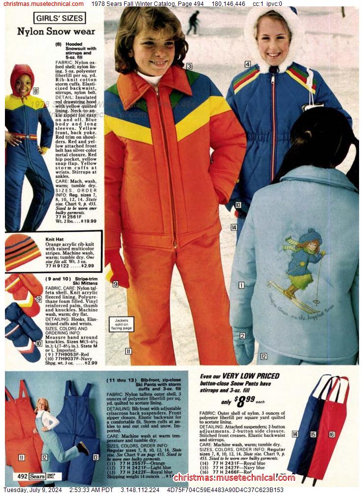 1978 Sears Fall Winter Catalog, Page 494