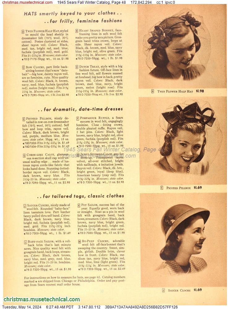 1945 Sears Fall Winter Catalog, Page 48