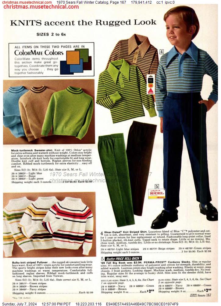 1970 Sears Fall Winter Catalog, Page 167