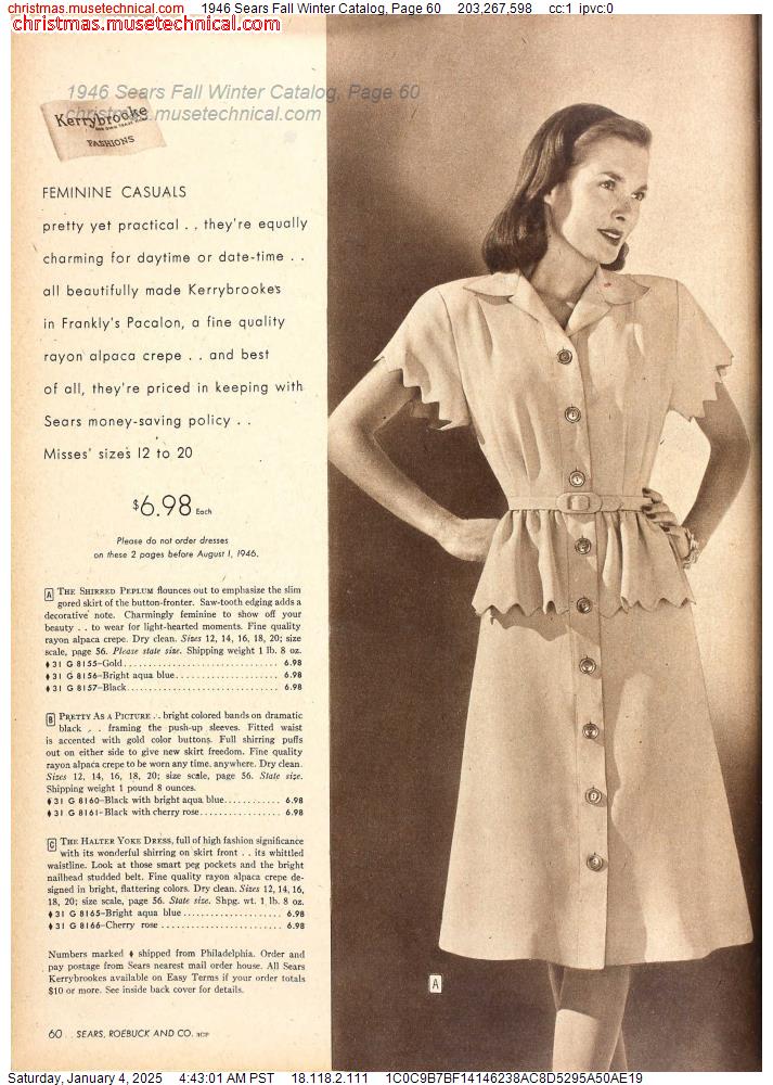 1946 Sears Fall Winter Catalog, Page 60