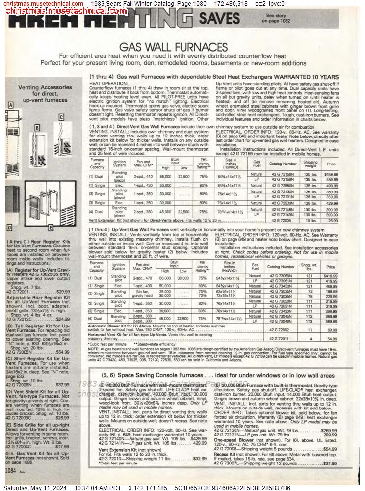 1983 Sears Fall Winter Catalog, Page 1080