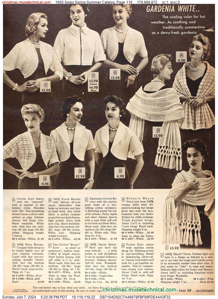 1955 Sears Spring Summer Catalog, Page 119