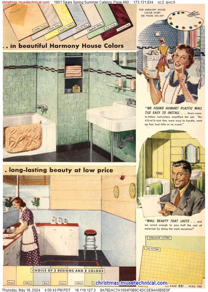 1951 Sears Spring Summer Catalog, Page 890