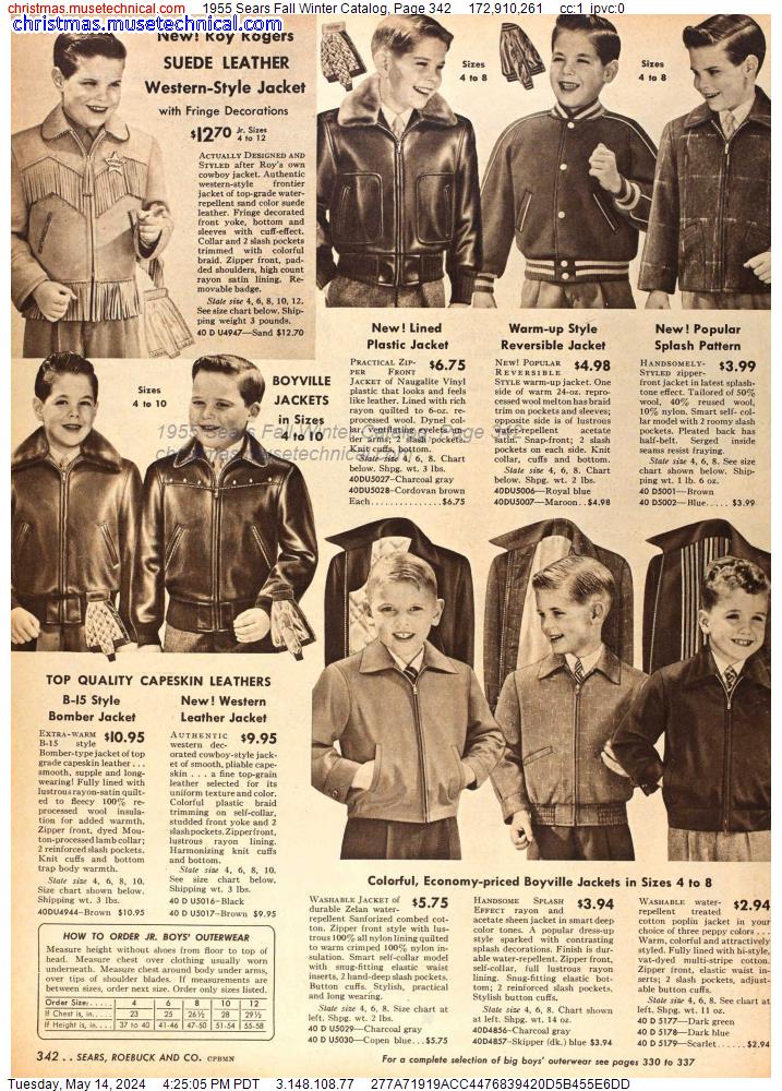 1955 Sears Fall Winter Catalog, Page 342