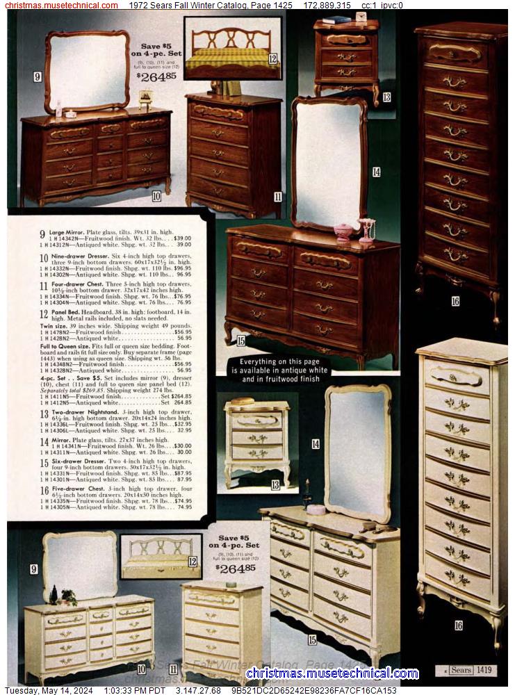 1972 Sears Fall Winter Catalog, Page 1425