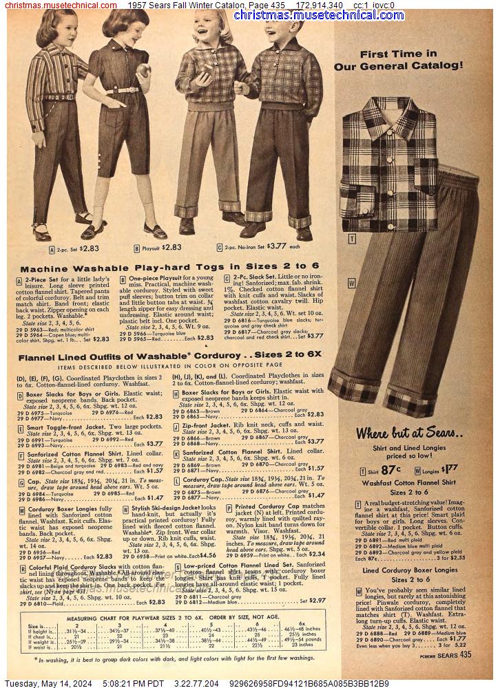 1957 Sears Fall Winter Catalog, Page 435