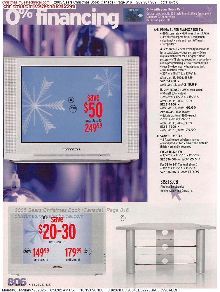 2005 Sears Christmas Book (Canada), Page 816