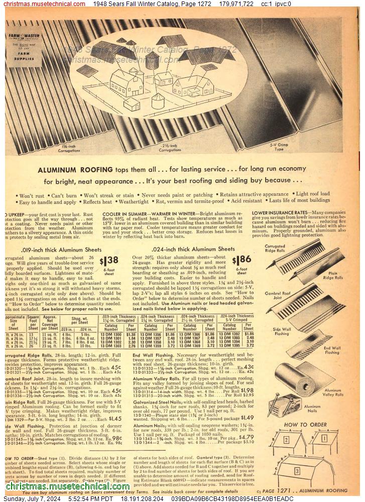 1948 Sears Fall Winter Catalog, Page 1272