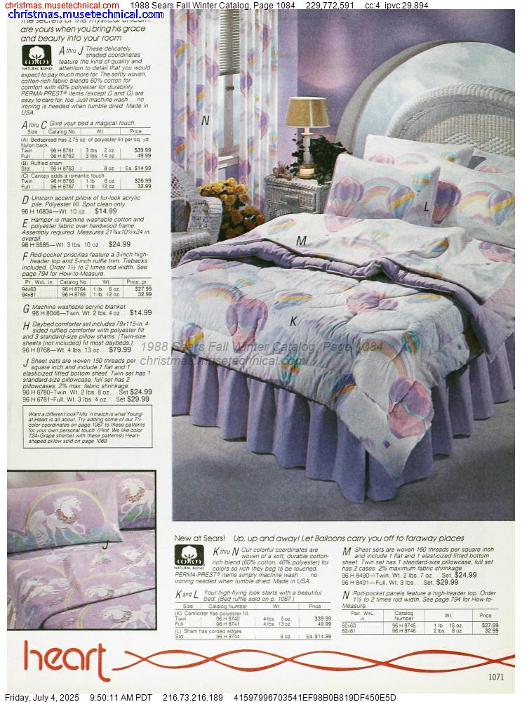 1988 Sears Fall Winter Catalog, Page 1084