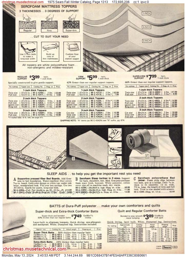 1975 Sears Fall Winter Catalog, Page 1313