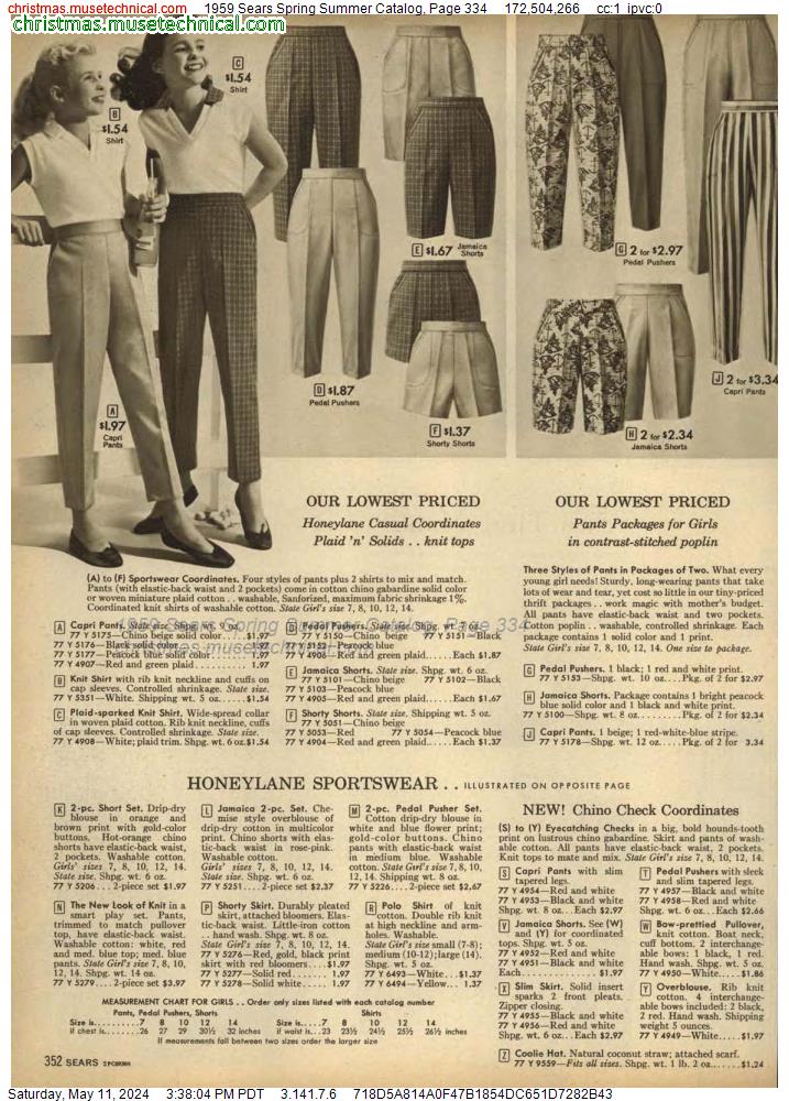 1959 Sears Spring Summer Catalog, Page 334