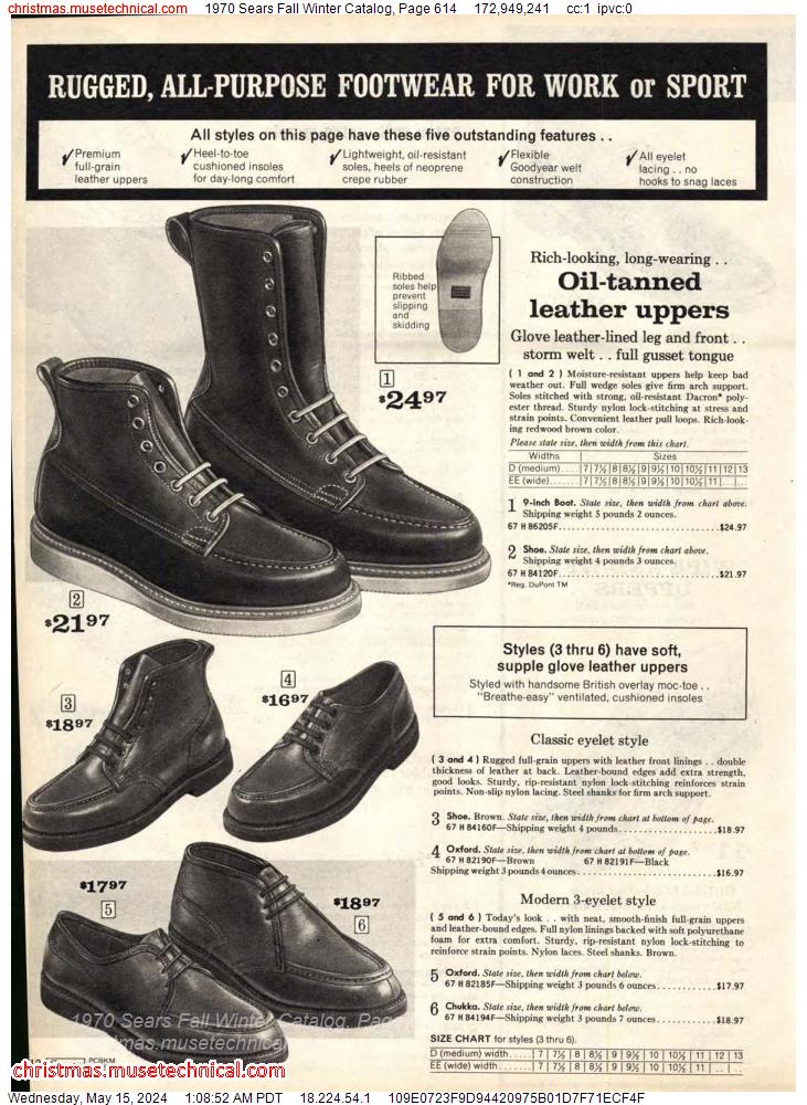 1970 Sears Fall Winter Catalog, Page 614