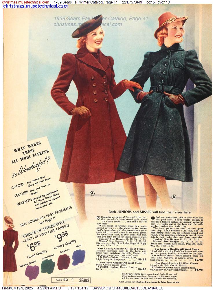1939 Sears Fall Winter Catalog, Page 41