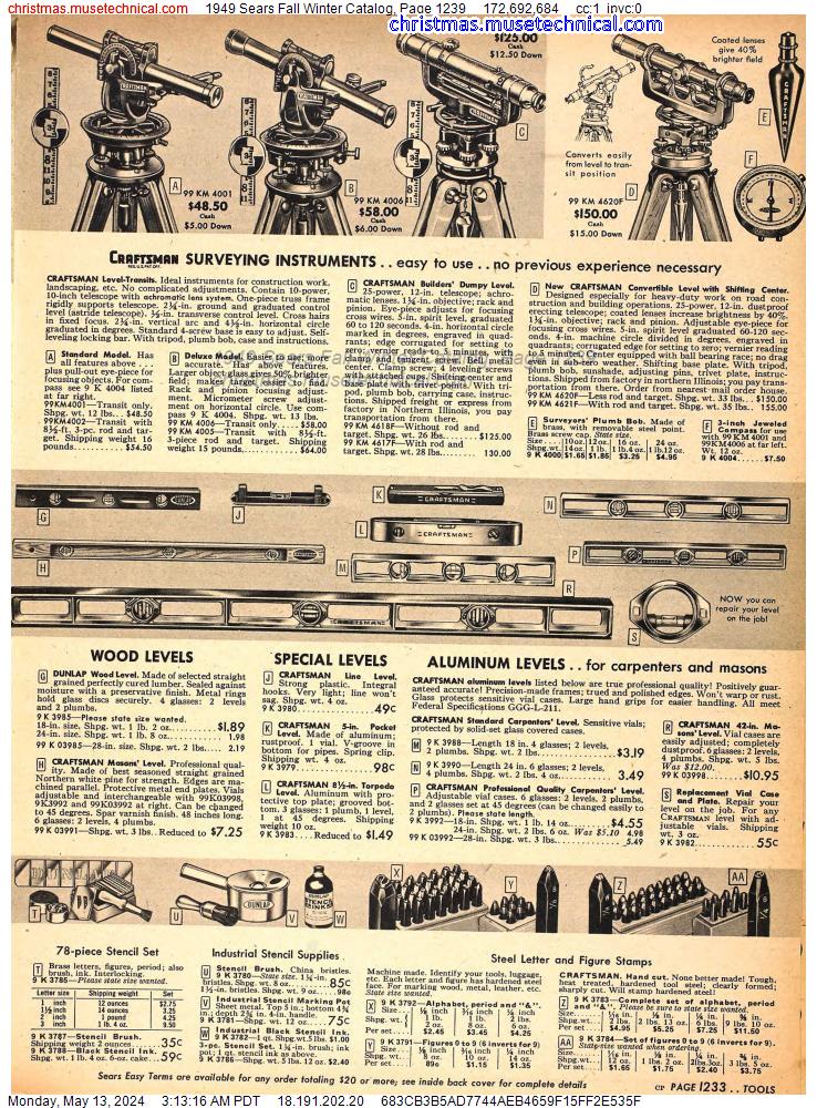 1949 Sears Fall Winter Catalog, Page 1239