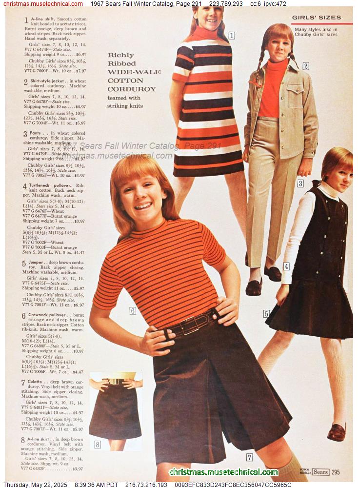 1967 Sears Fall Winter Catalog, Page 291