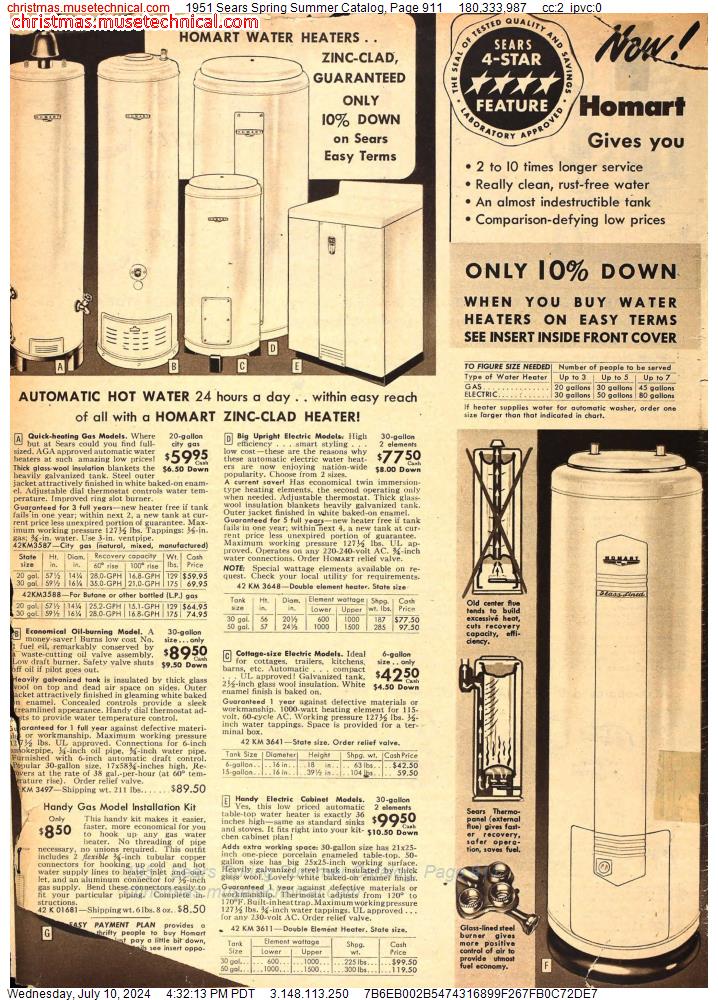 1951 Sears Spring Summer Catalog, Page 911