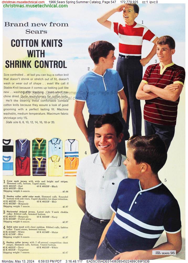 1966 Sears Spring Summer Catalog, Page 547
