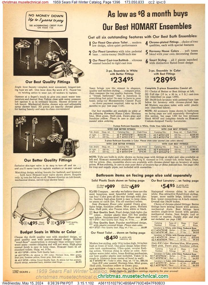 1959 Sears Fall Winter Catalog, Page 1396