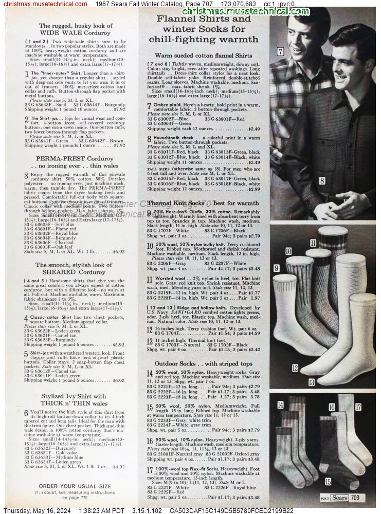 1967 Sears Fall Winter Catalog, Page 707