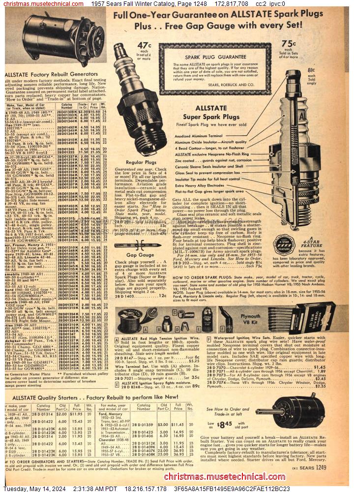 1957 Sears Fall Winter Catalog, Page 1248