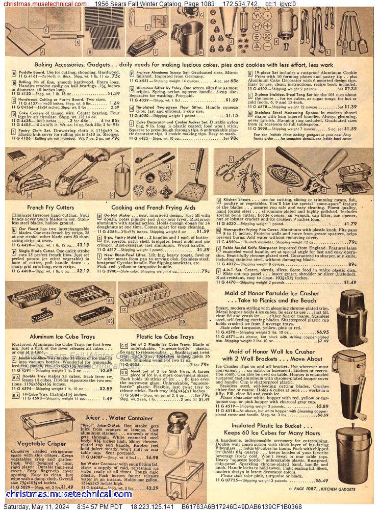 1956 Sears Fall Winter Catalog, Page 1083