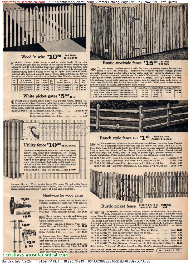 1967 Montgomery Ward Spring Summer Catalog, Page 891