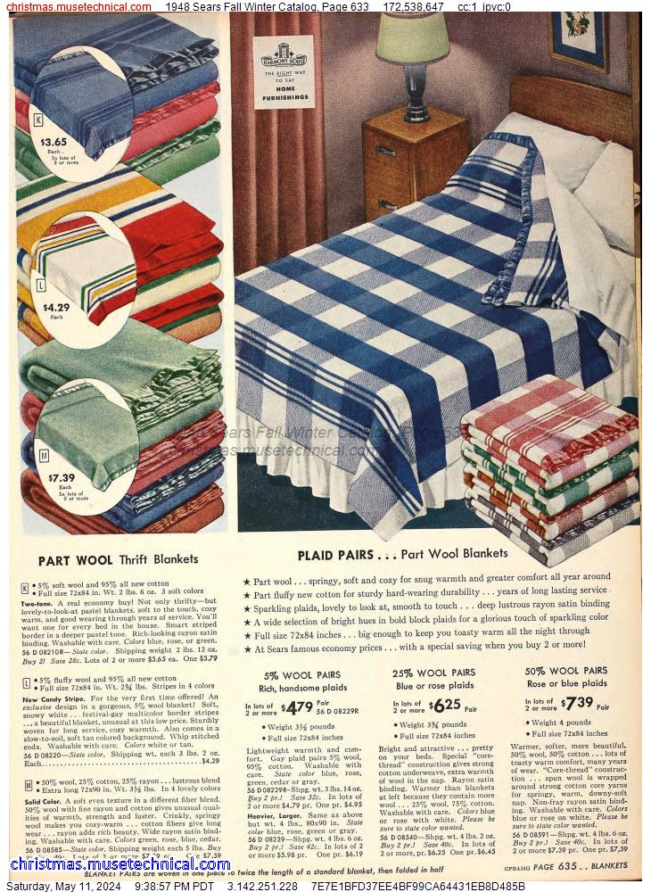 1948 Sears Fall Winter Catalog, Page 633