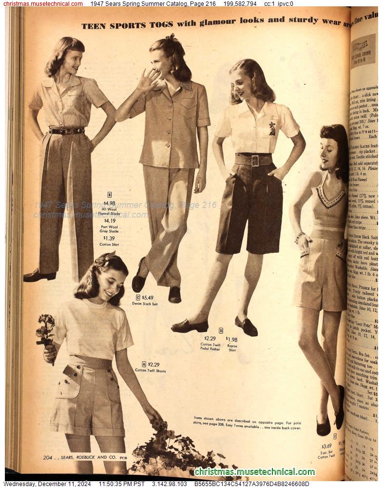 1947 Sears Spring Summer Catalog, Page 216