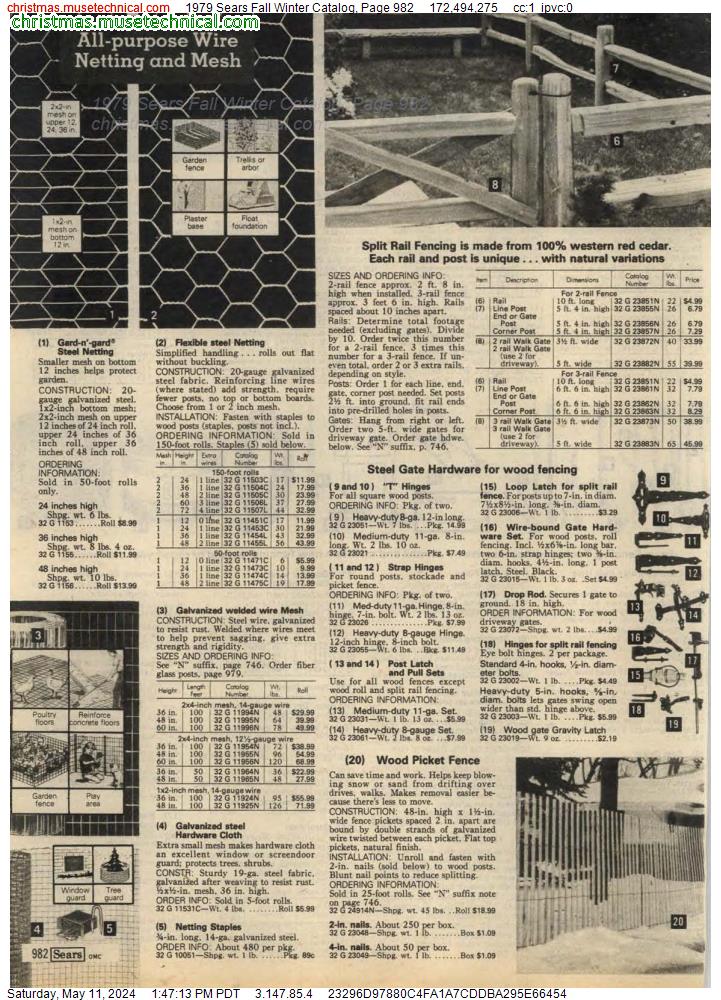 1979 Sears Fall Winter Catalog, Page 982