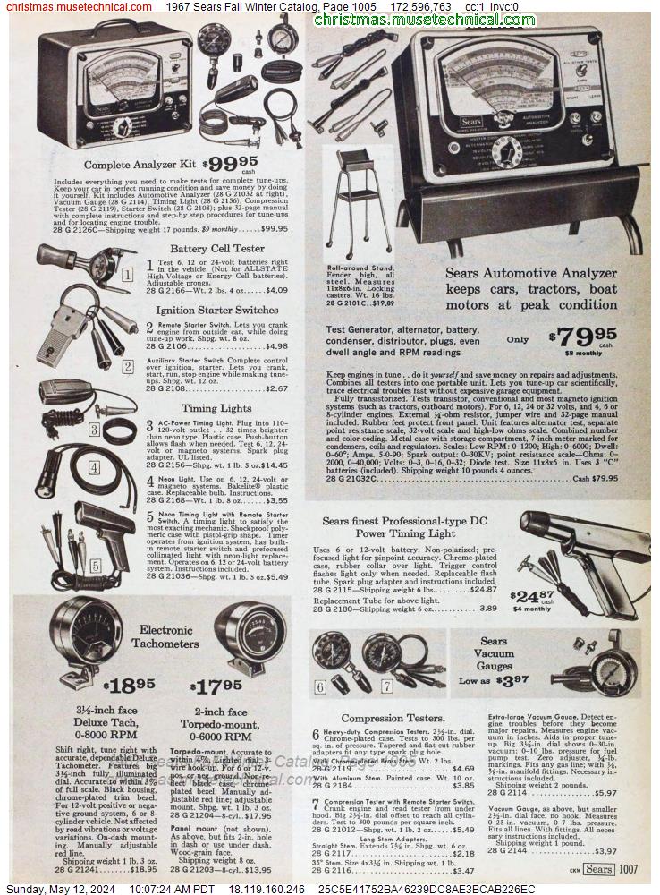 1967 Sears Fall Winter Catalog, Page 1005