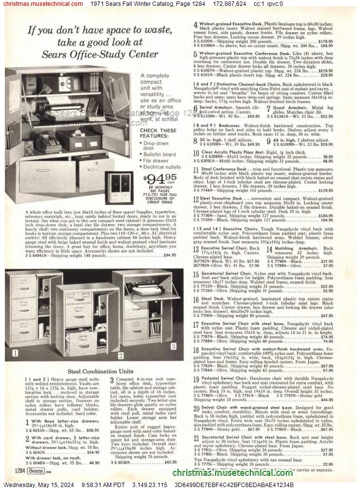 1971 Sears Fall Winter Catalog, Page 1284