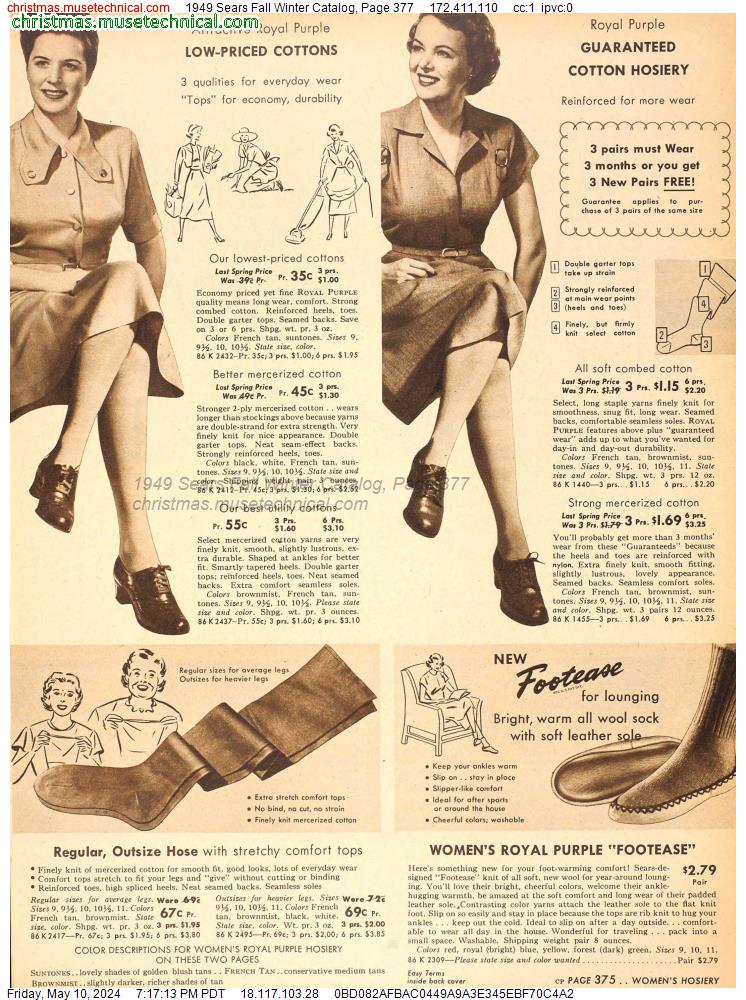 1949 Sears Fall Winter Catalog, Page 377