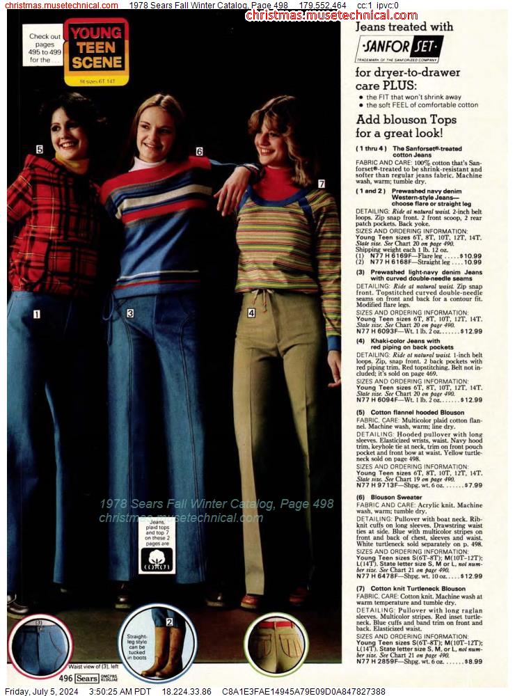 1978 Sears Fall Winter Catalog, Page 498
