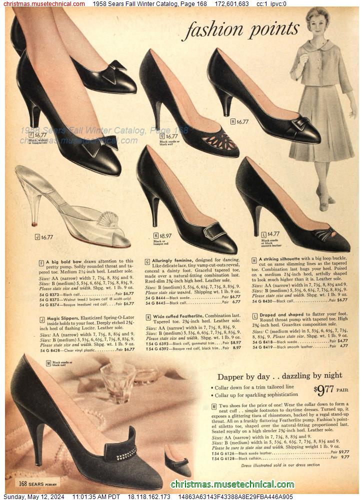 1958 Sears Fall Winter Catalog, Page 168