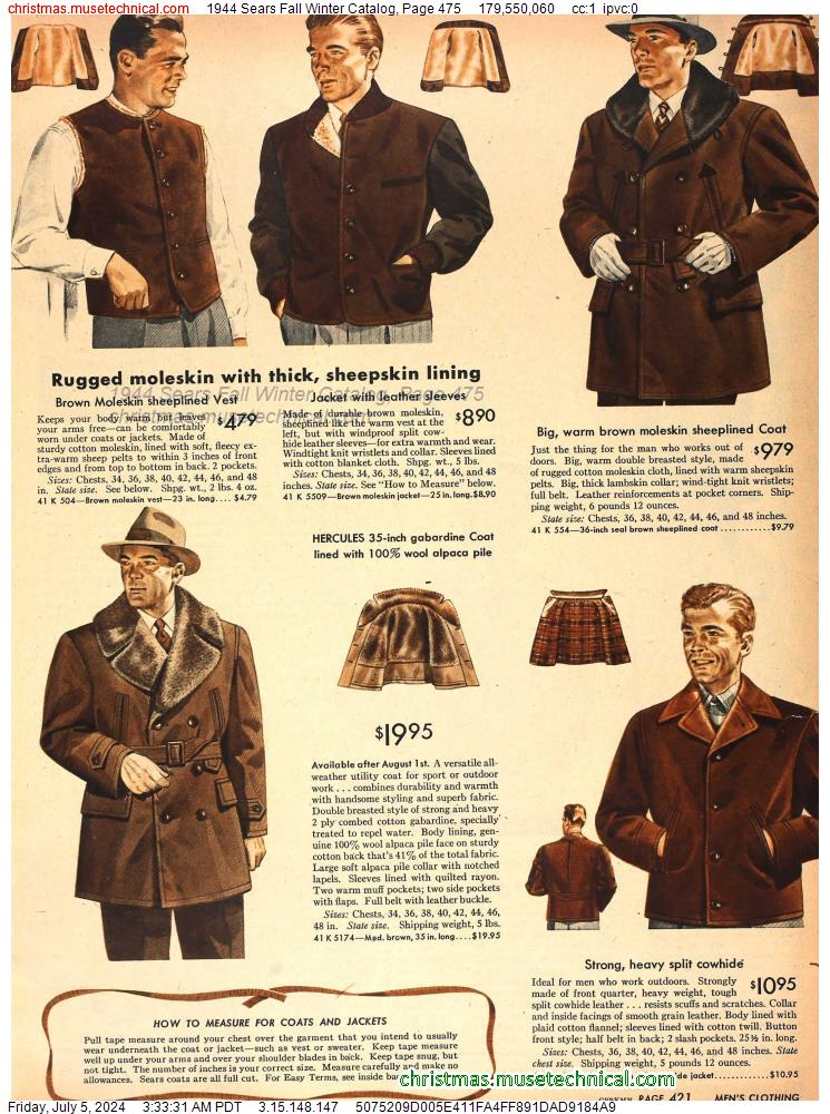 1944 Sears Fall Winter Catalog, Page 475
