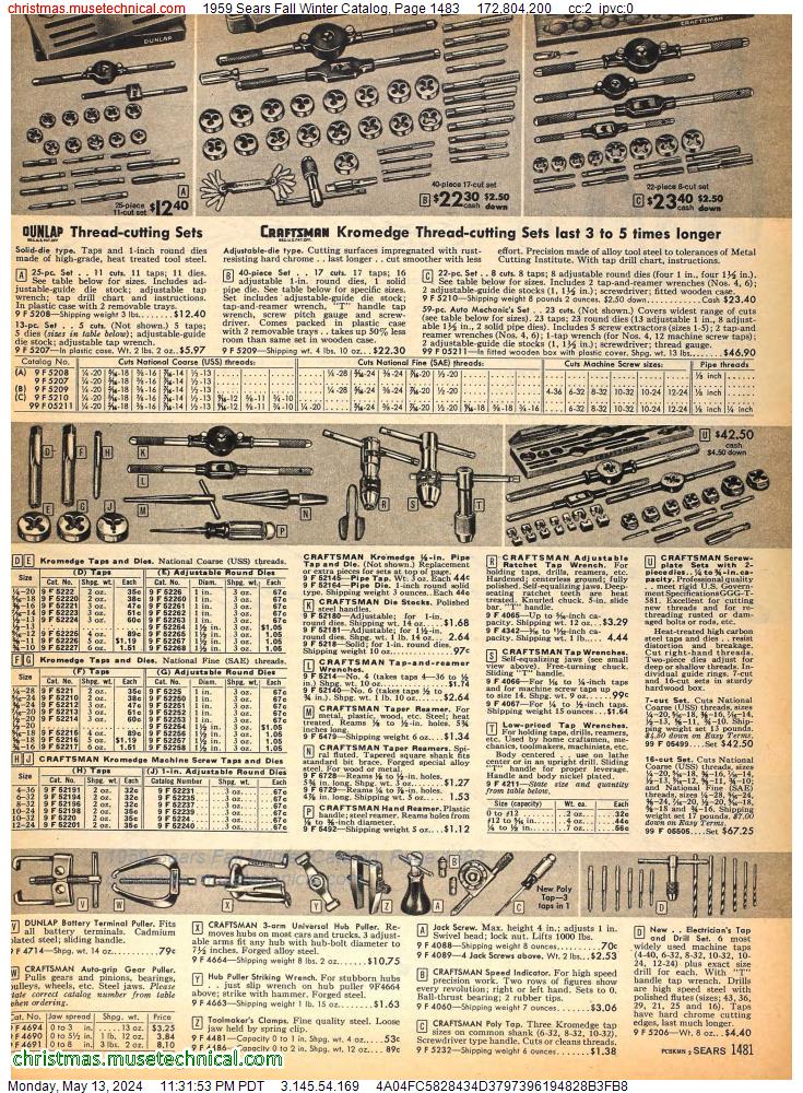1959 Sears Fall Winter Catalog, Page 1483